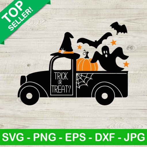 Trick Or Treat Truck SVG, Halloween Truck SVG, Boo Halloween Car SVG