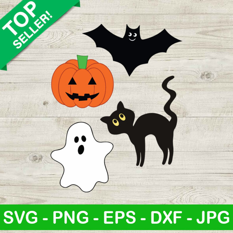 Halloween Bundle SVG, Halloween Ghost SVG, Black Cat Halloween SVG