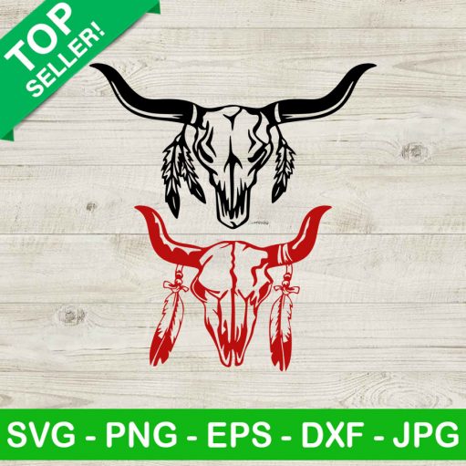 Boho Bull Skull Svg