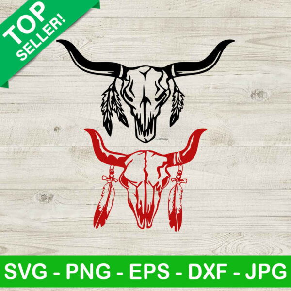 Boho Bull Skull SVG