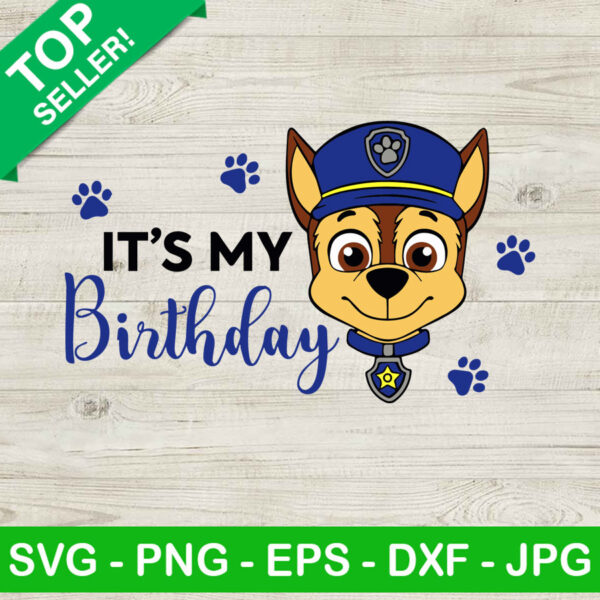 Paw Patrol Chase Birthday Boy sVG