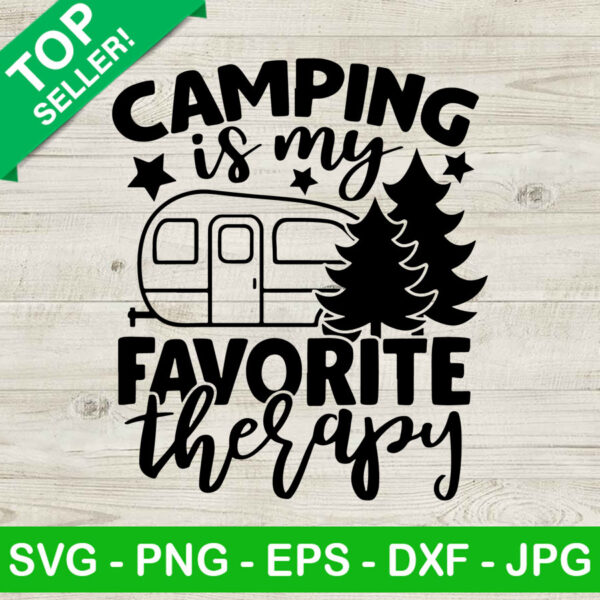 Camping Is My Favorite Therapy SVG