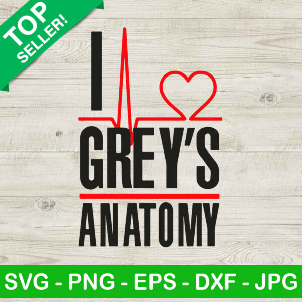 I Love Grey's Anatomy SVG