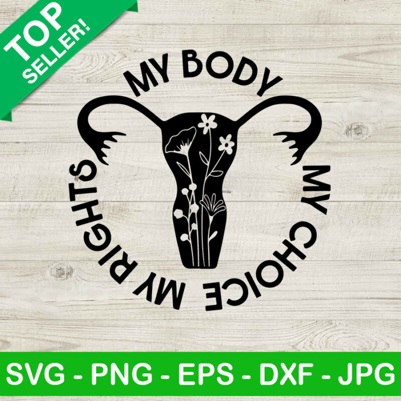 My Body My Choice My Rights SVG, Uterus SVG, Women Rights SVG