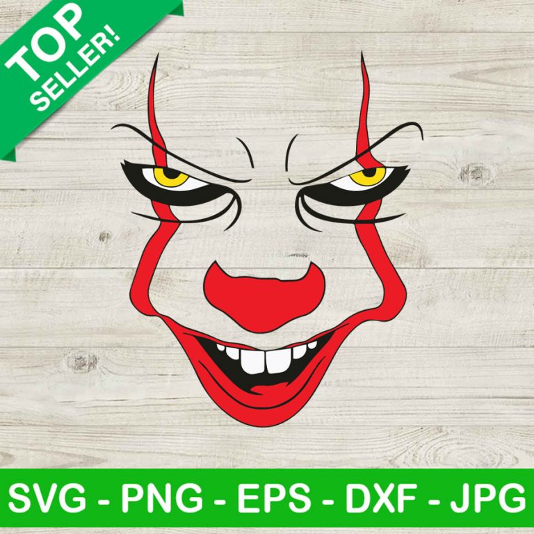 Pennywise Face SVG, Horror Pennywise Smile SVG, Halloween SVG