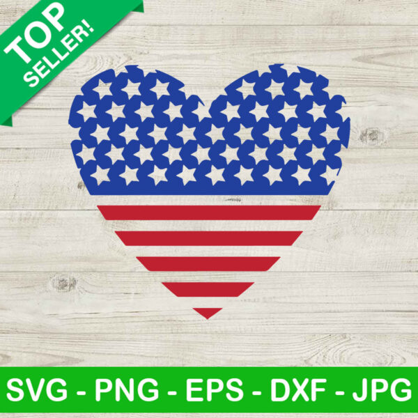 American Flag Heart SVG