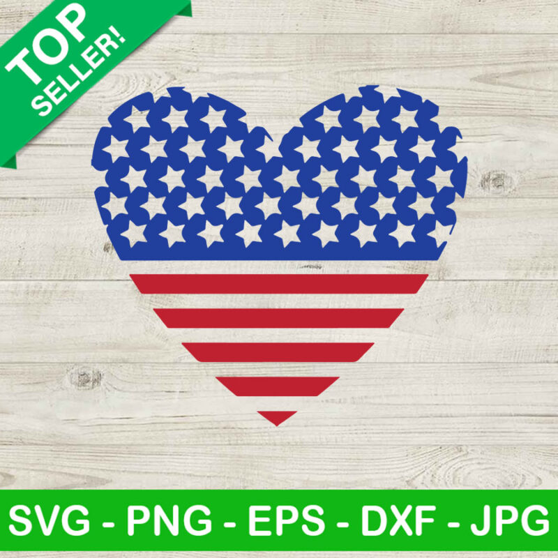American Flag Heart SVG