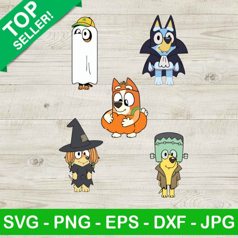 Bluey halloween SVG bundle, Bluey witches SVG, Bluey halloween SVG