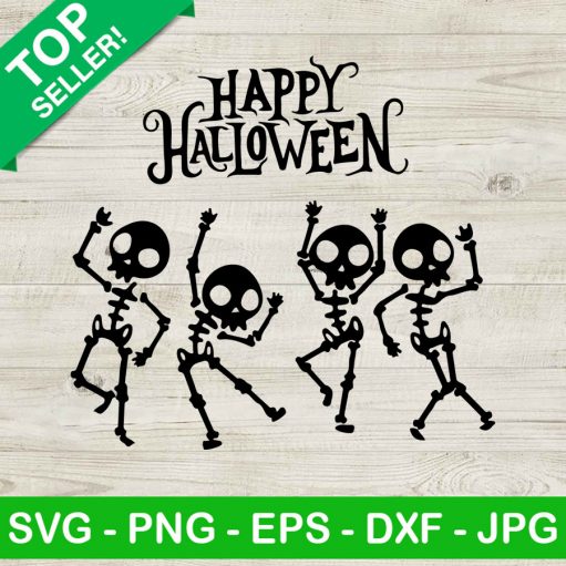 Happy Halloween Skeleton Dancing Svg