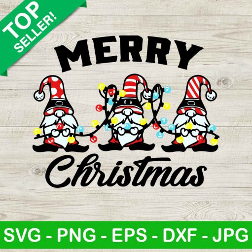 Merry christmas Gnomes SVG, Gnomes christmas lights SVG, Christmas SVG