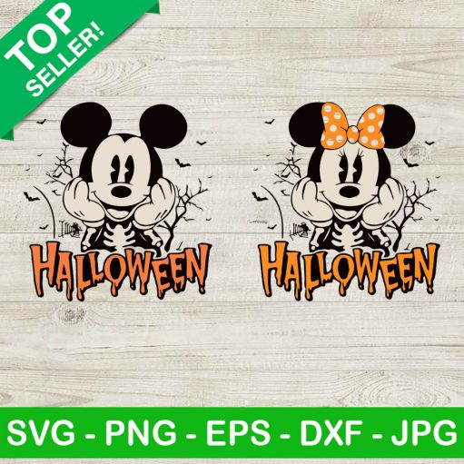 Mickey and Minie halloween custome SVG