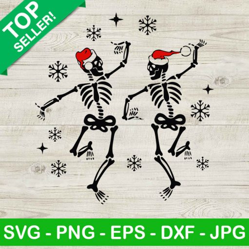 Skeleton Christmas Dacing Svg