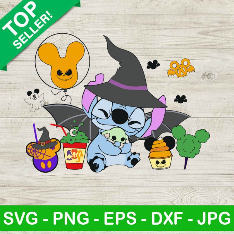Stitch witches SVG, Disney halloween SVG, Stitch disney witch SVG