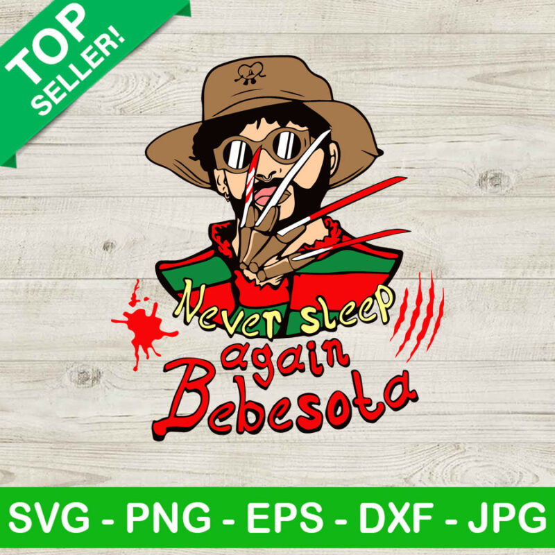 Freddy krueger Bad bunny disguise SVG, Bad bunny Halloween SVG, Freddy krueger Halloween SVG