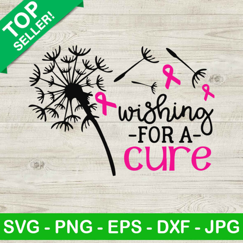 Wishing for a cure breast cancer SVG