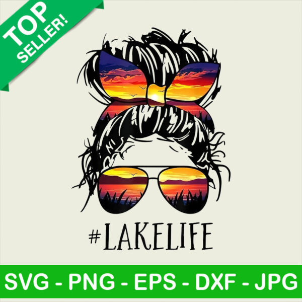 Lake life messy bun PNG