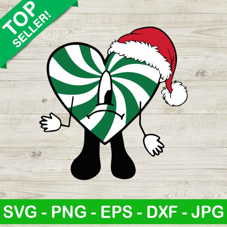 Bad bunny christmas SVG, Bad bunny heart SVG, Merry christmas SVG