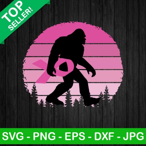 Bigfoot breast cancer SVG, Sasquatch pink ribbon SVG, Bigfoot pink ribbon SVG