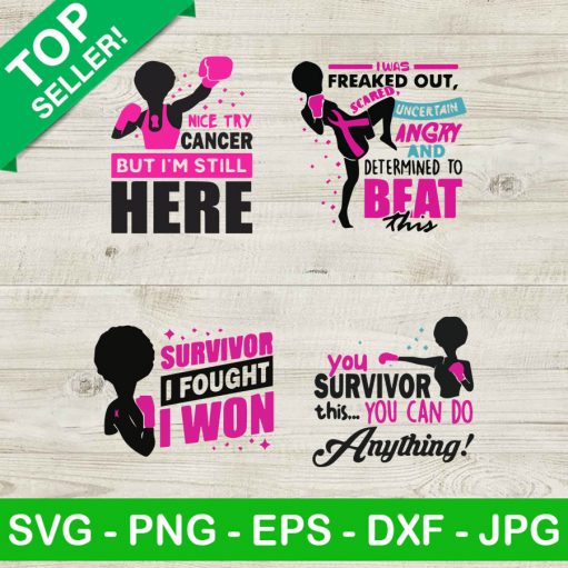 Black woman breast cancer warrior SVG