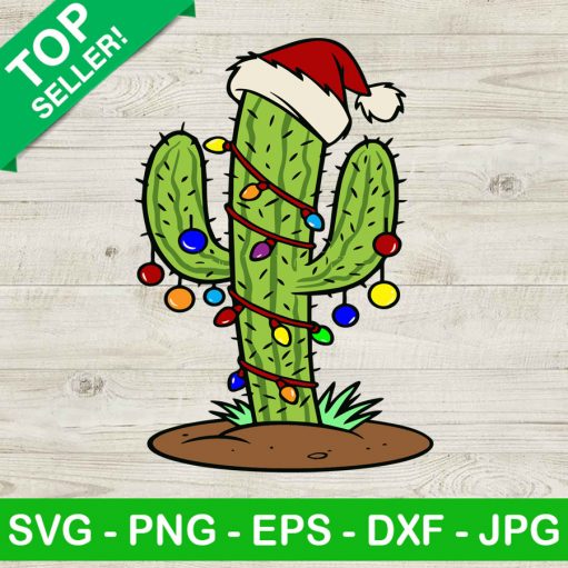 Cactus Christmas Light Svg