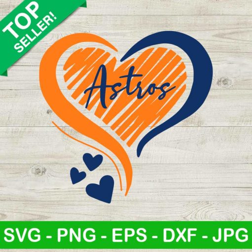 Houston astro basball heart SVG