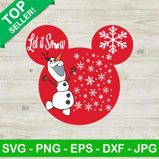 Let It Snow Mickey Head Snowman Svg