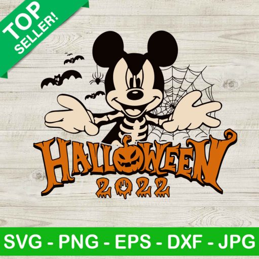 Mickey halloween 2022 SVG, Mickey skeleton SVG, Mickey skull SVG