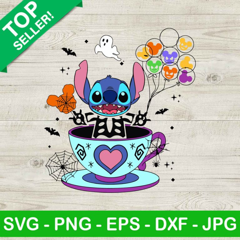 Stitch disney happy halloween SVG, Stitch skeleton SVG, Stitch funny SVG