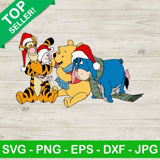 Winnie the pooh santa hat SVG