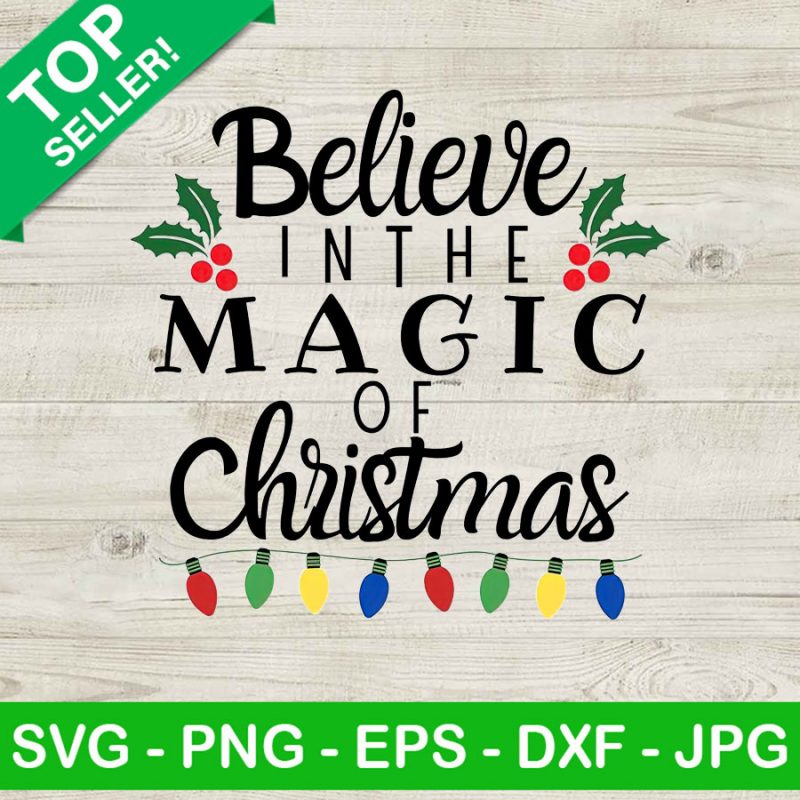 Believe in the magic of christmas PNG, Christmas light transfer PNG ...