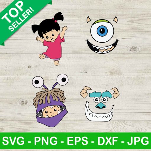 Monster Inc Characters Face Svg