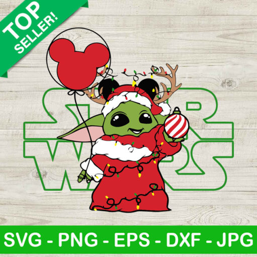 Baby Yoda Christmas Light Svg