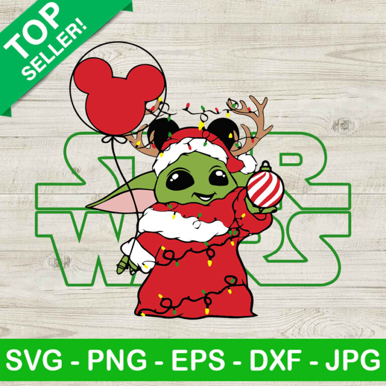 Baby yoda christmas light SVG, Star wars SVG, Baby yoda christmas SVG