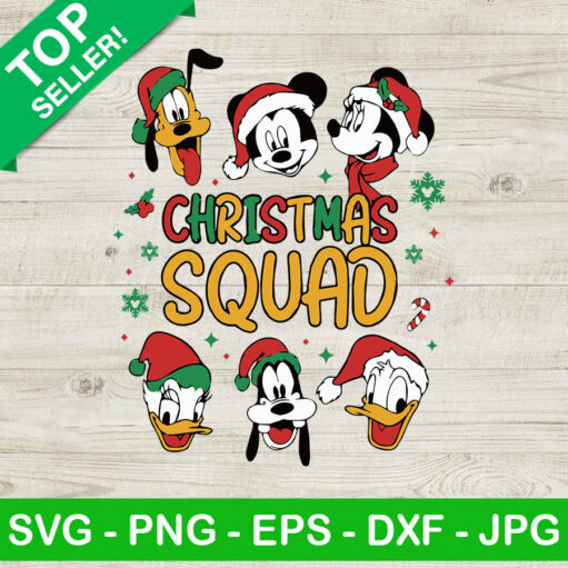 Christmas Squad Disney Character Svg