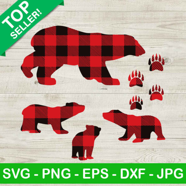 Mama bear buffalo plaid SVG
