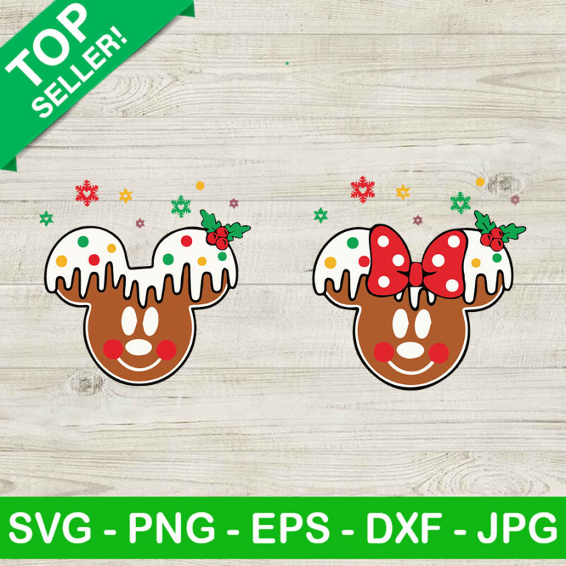 Gingerbread Mickey Head Svg Christmas Disney Svg Christmas