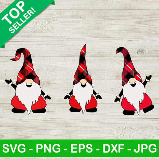 Gnomes Christmas Buffalo Plaid Svg