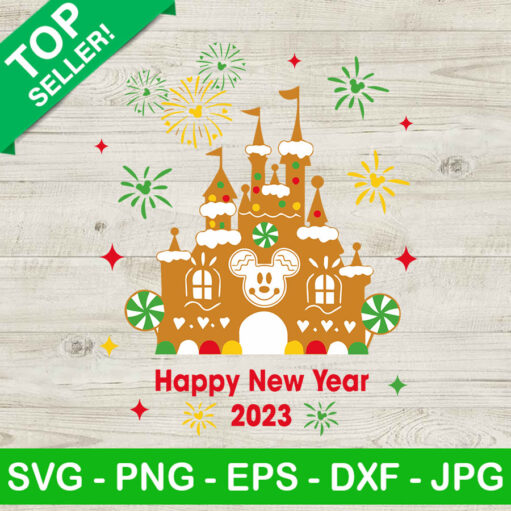 Happy New Year 2023 Disney Castle Svg