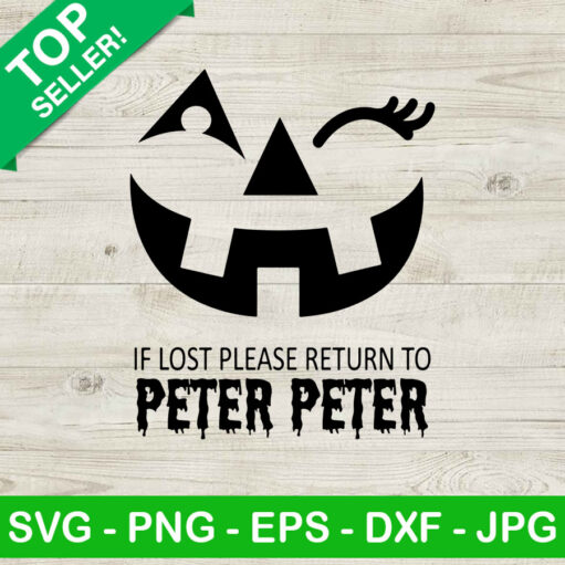 If lost please return to peter peter SVG