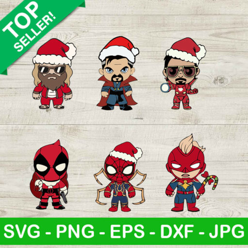 Marvel superheroes christmas SVG