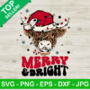 Merry And Bright Cow Svg