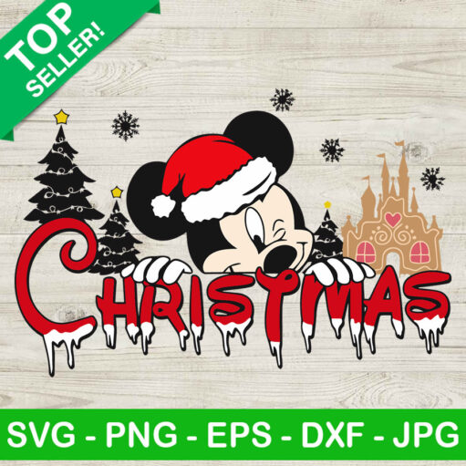 Mickey Santa Hat Christmas Svg