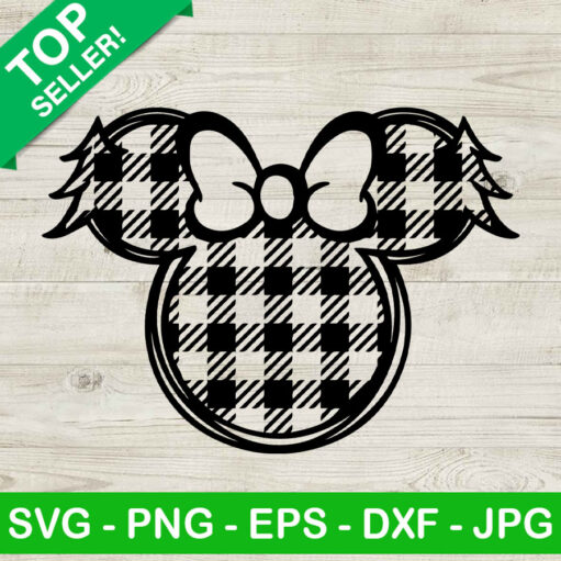 Mickey head bufalo plaid SVG