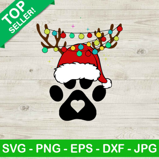 Paw Christmas Light Svg