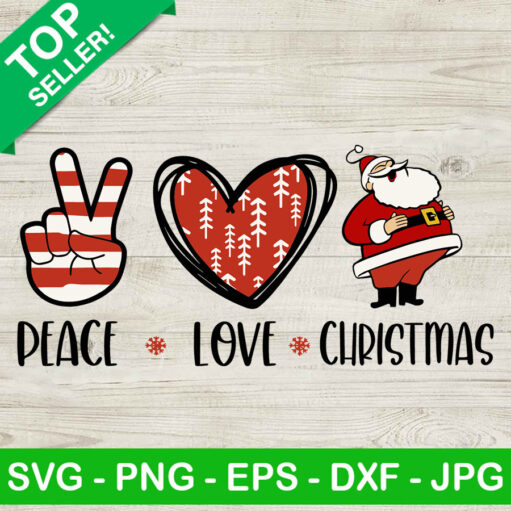 Peace Love Christmas Santa Svg