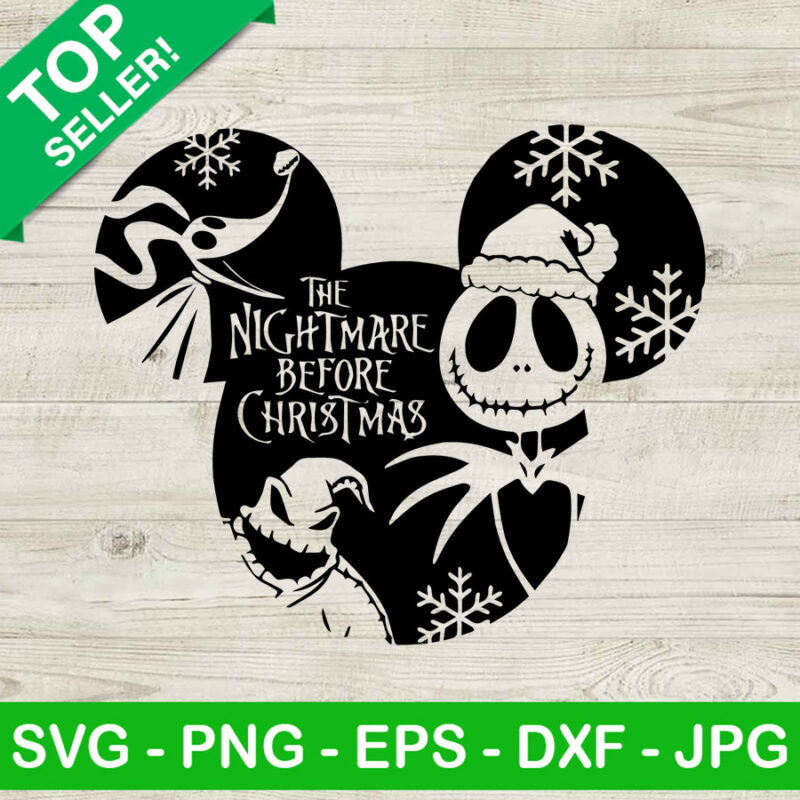 The nightmare before christmas mickey head SVG, Mickey mouse Jack