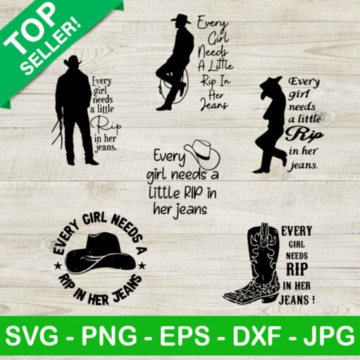 Every girl needs a little rip in her jeans bundle SVG