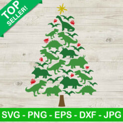 Dinosaur christmas tree SVG