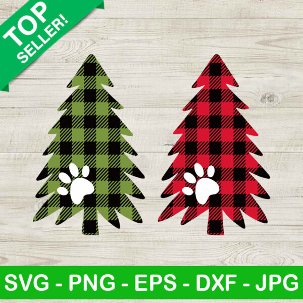 Pine tree buffalo plaid SVG