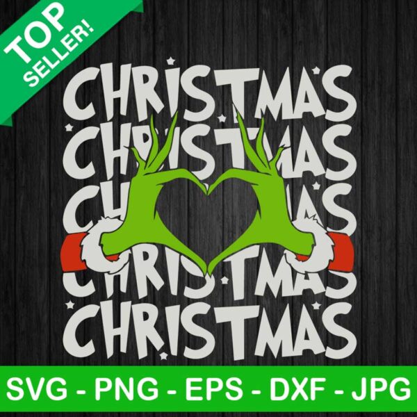 Christmas grinch love hand SVG